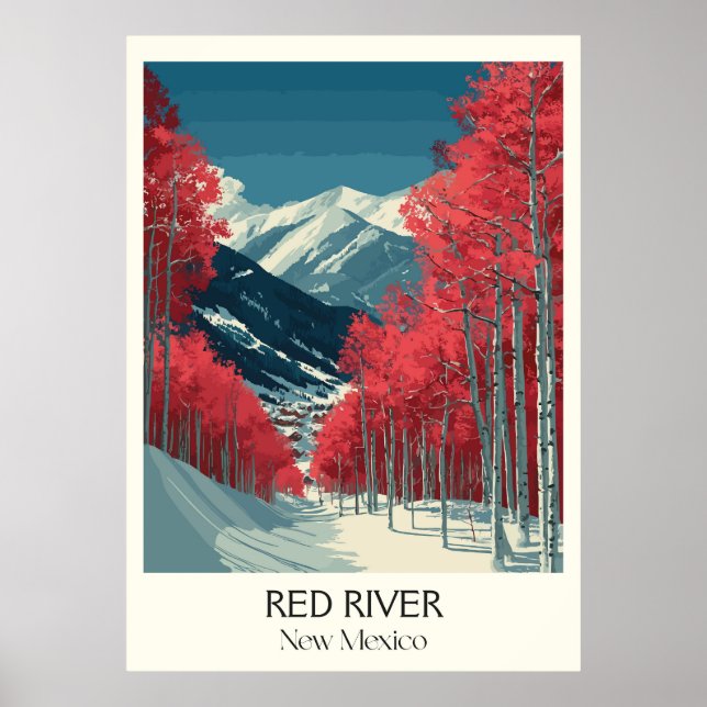 Red River New Mexico Winter Drive Poster (Front)