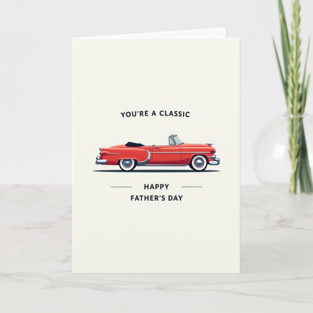 Red Roadster Fathers Day Card (Front)