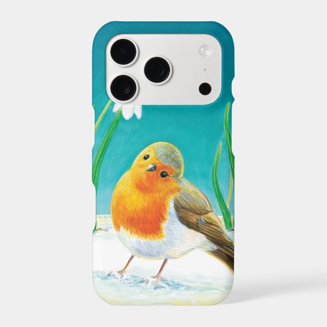 Red Robin and snowdrops  (Back)