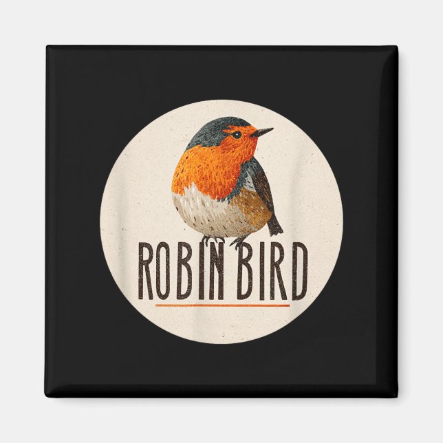 Red Robin Bird Look Magnet (Front)