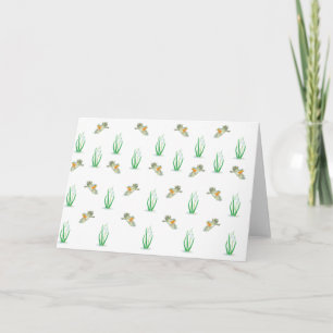 Red Robin Birds and Snowdrops spring pattern Card