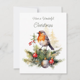 Red Robin Christmas  Holiday Card