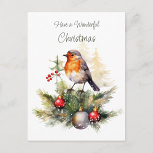 Red Robin Christmas Postcard