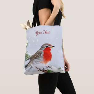 Red Robin Holiday Christmas Tote Bag