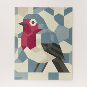 Red Robin in Vector Block Jigsaw Puzzle