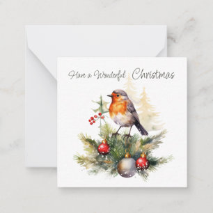 Red Robin Pine Christmas Enclosure Card