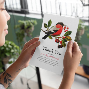 Red Robin Sympathy bird Thank You Card