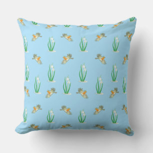 Red Robins and Snowdrops Cushion
