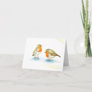 Red Robins in Winter   Card