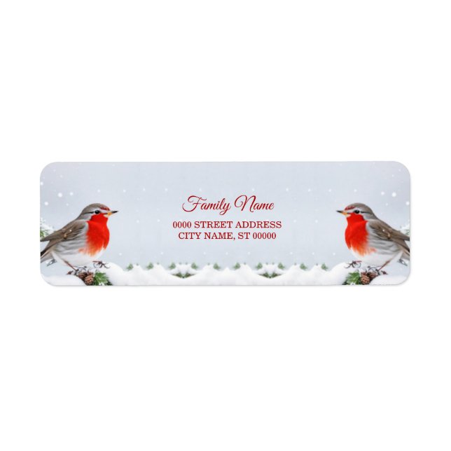 Red Robins Return Address Label (Front)