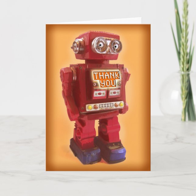 Red Robot Thank You Card (Front)