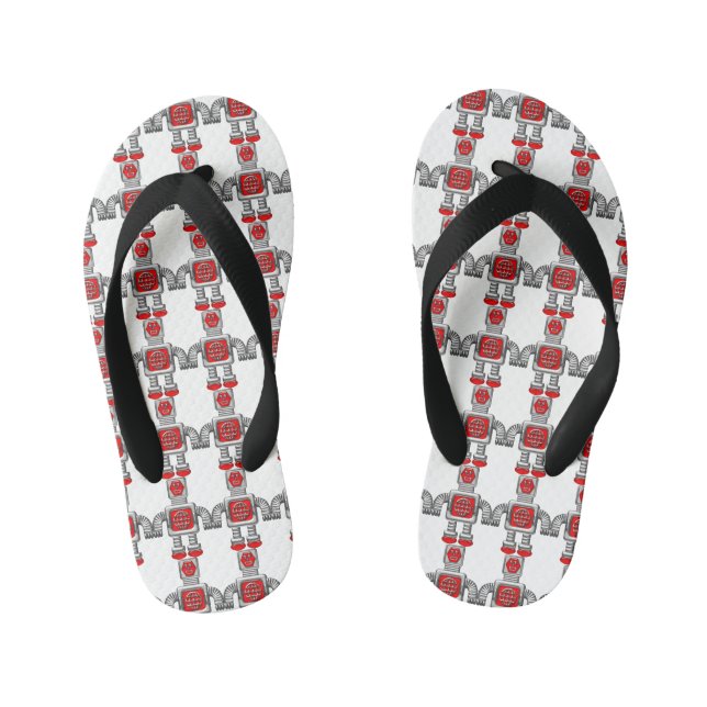 Red Robots | Children's Cute Kid's Jandals (Footbed)