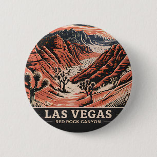 Red Rock Canyon Las Vegas Retro Vintage Travel WPA 6 Cm Round Badge