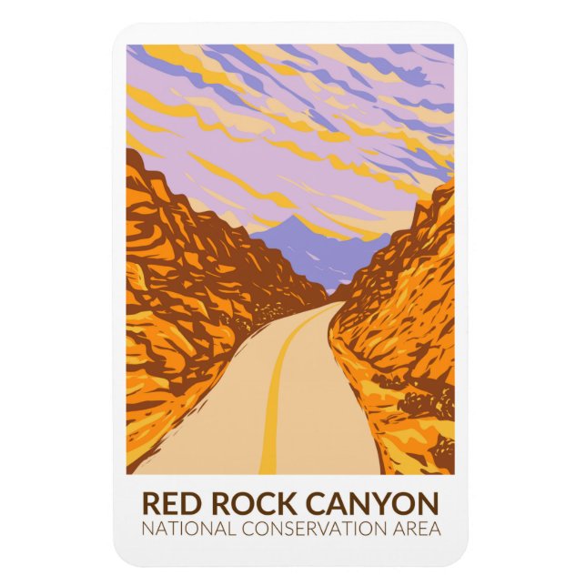 Red Rock Canyon National Conservation Area Road  Magnet (Vertical)