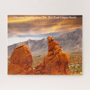 Red Rock Canyon  Nevada. Christmas Greetings Jigsaw Puzzle