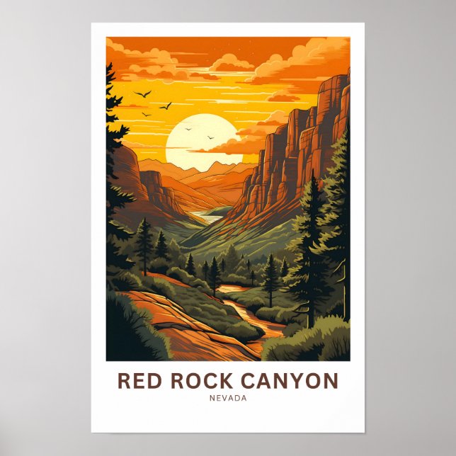 Red Rock Canyon Nevada Travel Print (Front)