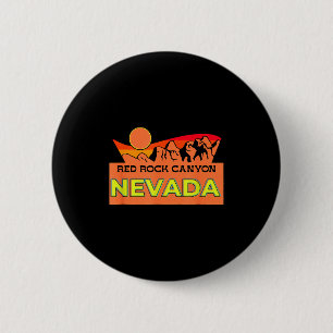 Red Rock Canyon Nevada Vintage Retro Sunset Travel 6 Cm Round Badge