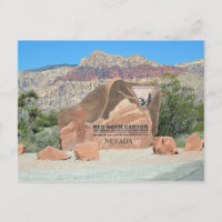 Red Rock Canyon NV Sign Postcard!