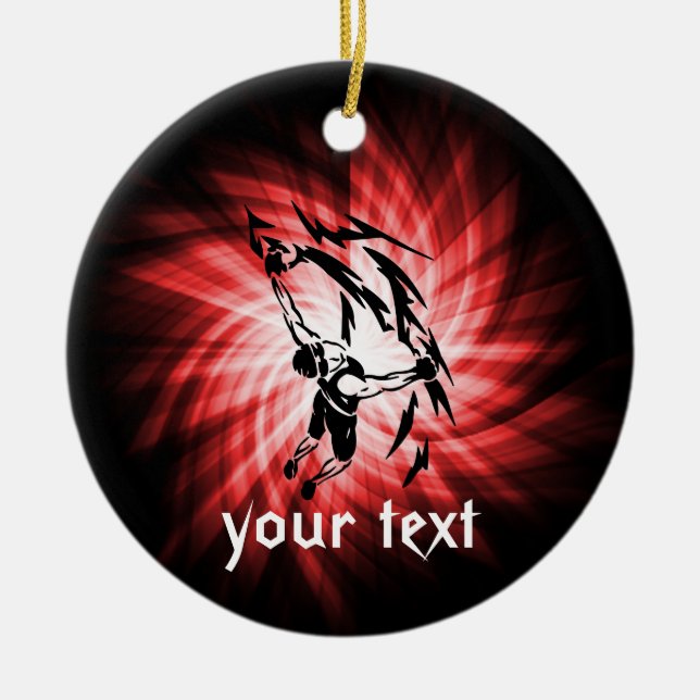 Red Rock Climbing Ceramic Tree Decoration (Front)