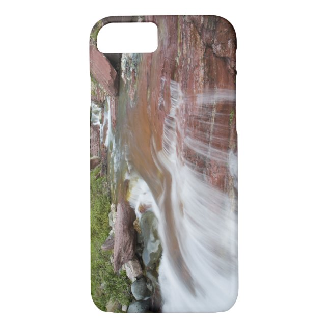 Red rock in Baring Creek in Glacier National Case-Mate iPhone Case (Back)