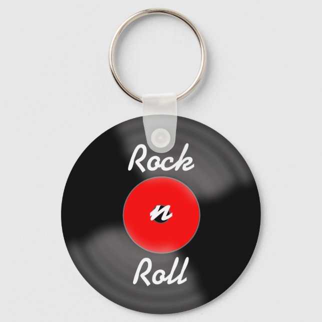 Red Rock N Roll Record Keychain  (Front)