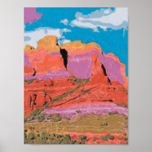 Red Rock, Sedona, Arizona, Modern art Poster
