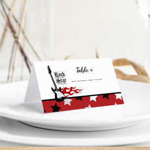 Red Rock Star Music Party Place Cards