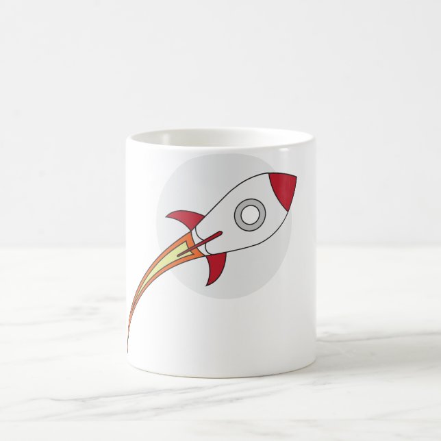 Red Rocketship Coffee Mug (Center)