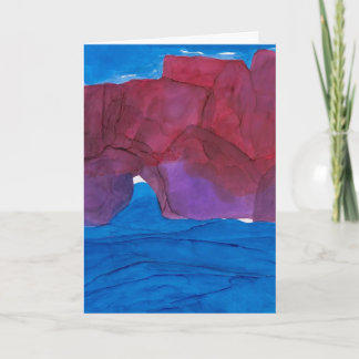 Red Rocks Alcohol Ink Folded Note Card