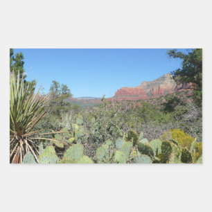 Red Rocks and Cacti I Rectangular Sticker