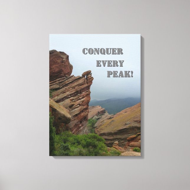 Red Rocks Ascent: Conquer Every Peak Canvas Print (Front)