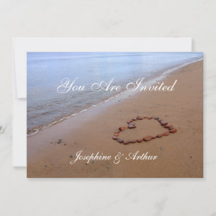 Red Rocks Heart on the Sandy Beach Invitation