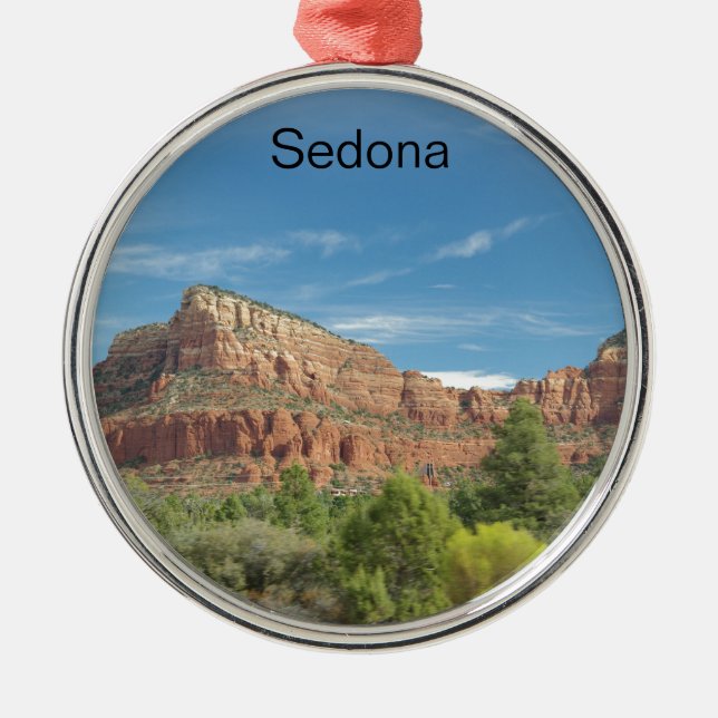 Red rocks in Sedona Metal Tree Decoration (Front)