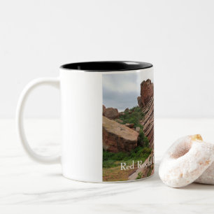 Red Rocks Ridge Mountains and Valley Two-Tone Coffee Mug