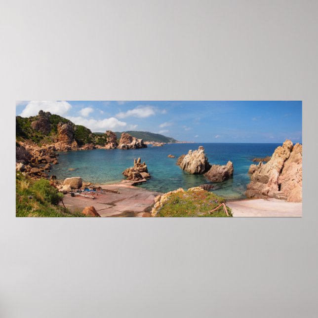 Red rocky coast of Sardinia poster (Front)