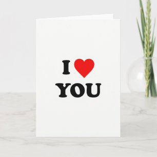 Red Romantic I Love You Bold Card