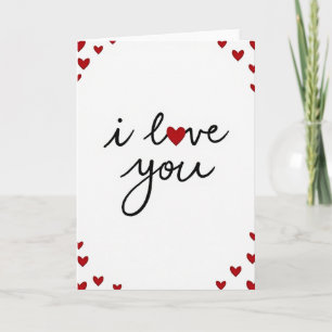 Red Romantic I Love You Card
