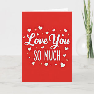 Red Romantic Love You Hearts Card