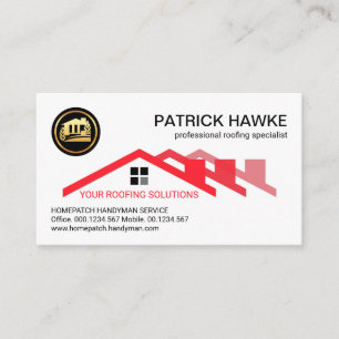 Red Roof Building Builder Business Card