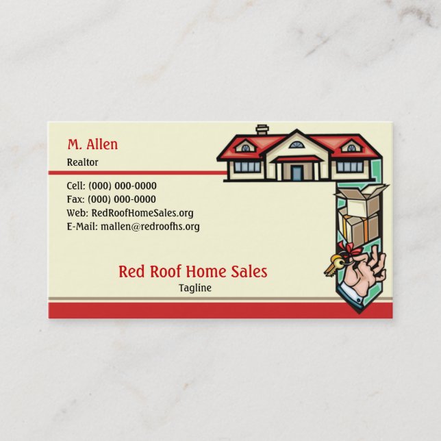Red Roof Home Sales Business Card (Front)