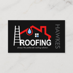 Red Roof Leaking Roof Repair Business Card
