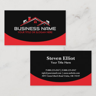 Red Roofers Professional Roofing Service Business Business Card