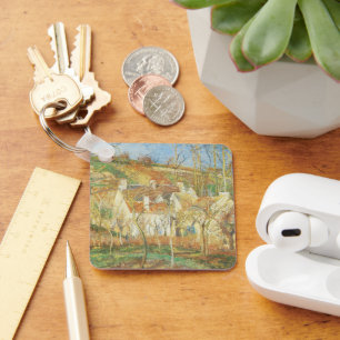 Red Roofs, Corner of a Village, Winter by Pissarro Key Ring