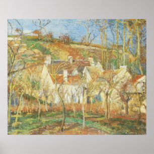 Red Roofs, Corner of a Village, Winter by Pissarro Poster