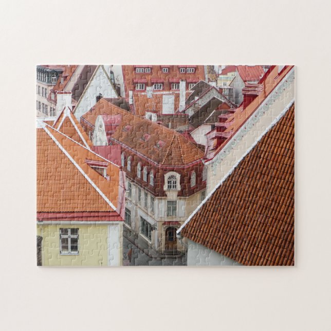 Red Roofs Village Tallinn Estonia Travel Photo Jigsaw Puzzle (Horizontal)