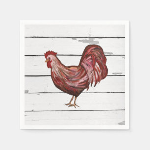 Red Rooster Barnyard Party Farmhouse Style Napkin