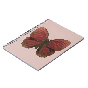 Red Rooster Butterfly Spiral Notebook