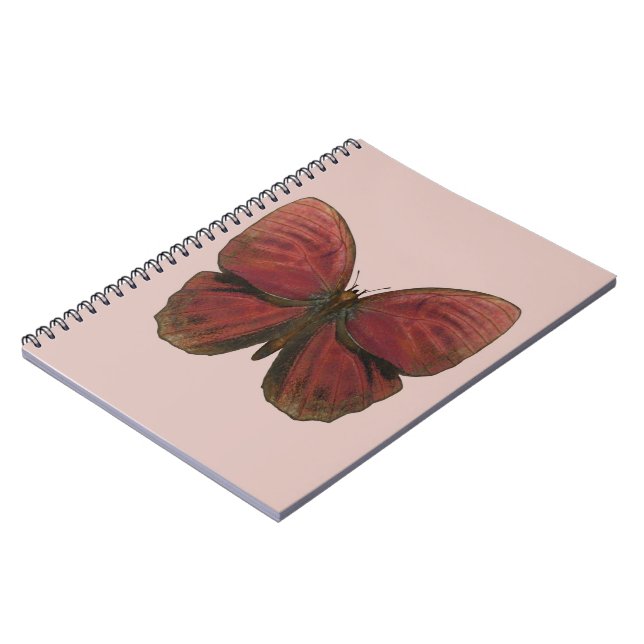 Red Rooster Butterfly Spiral Notebook (Left Side)