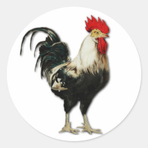 Red Rooster Chicken Customise Classic Round Sticker