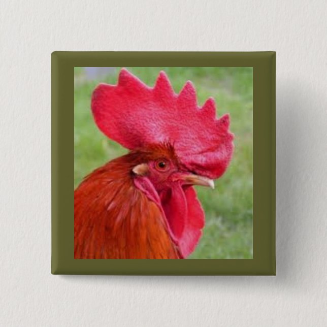 Red Rooster Coutry Living Button (Front)